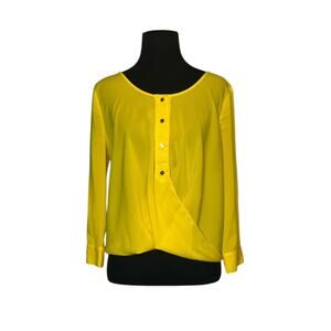 Bebe yellow vibrant 3/4 sleeves blouse size XS